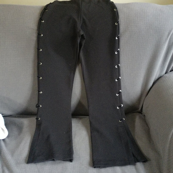 no brand Pants - stretch pants zig zag laced side leg